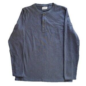 Taylor Stitch Premium Pima Cotton Long Sleeve Henley Shirt Men 40 Soft Gray